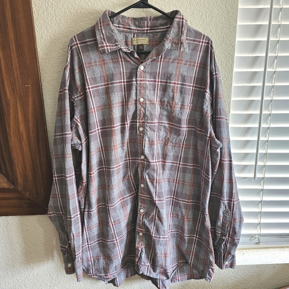 Sonoma Mens Big & Tall 2XLT Button Down  Long Sleeve Shirt Multicolor Plaid
